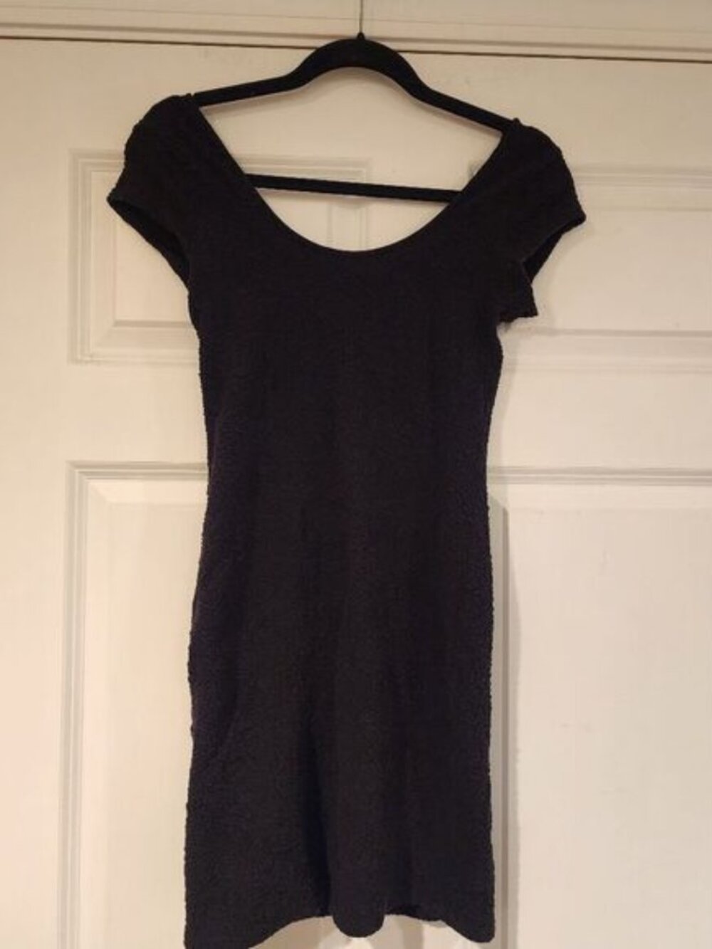 Derek Heart Textured black fitted mini dress M
